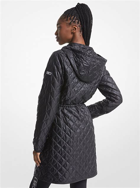 michael kors hooded packable quilted anorak|Michael Kors anorak silhouette.